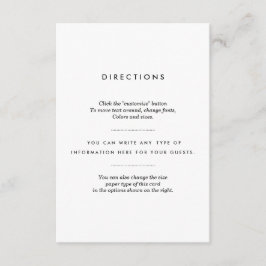 Tarjeta De Recepción Insertar Boda minimalista