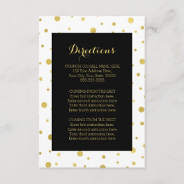Tarjeta De Recepción Insertar dirección Boda de confeti de oro negro