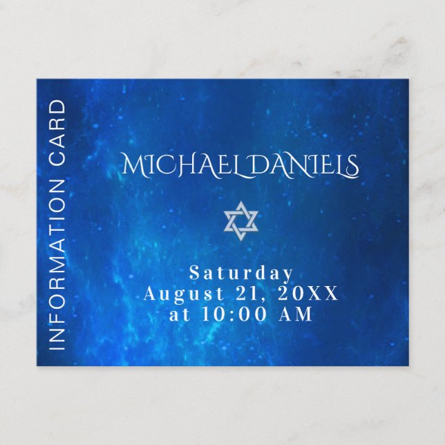 Tarjeta De Recepción Insertar información azul (Anverso)