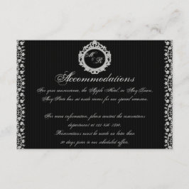 Tarjeta De Recepción Insertar monograma de marco gótico