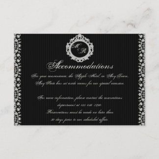 Tarjeta De Recepción Insertar monograma de marco gótico