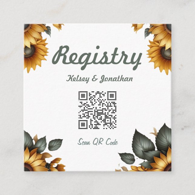 Tarjeta De Recepción Insertar parche de girasol (Anverso)