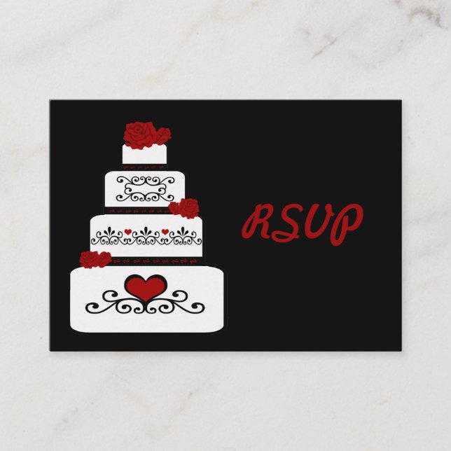 Tarjeta De Recepción Insertar RSVP de tarta de boda (Anverso)