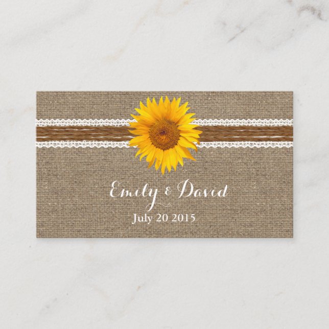 Tarjeta De Recepción Insertar sitio web de Boda de encaje y girasol rus (Anverso)