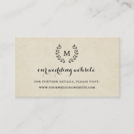 Tarjeta De Recepción Insertar sitio web de Boda de guirnaldas de estilo