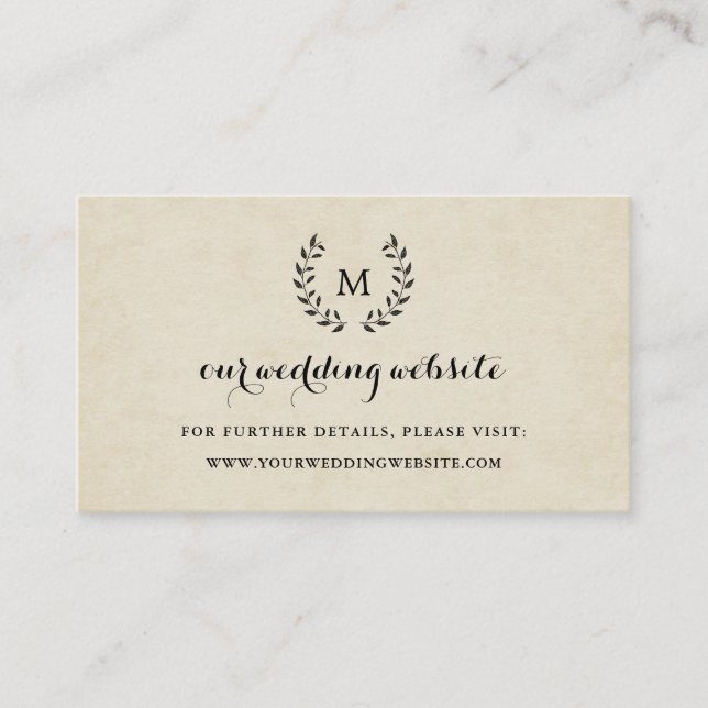 Tarjeta De Recepción Insertar sitio web de Boda de guirnaldas de estilo (Anverso)