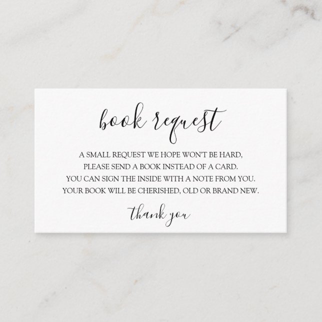 Tarjeta De Recepción Insertar solicitud de libro para bebés de Baby Sho (Anverso)