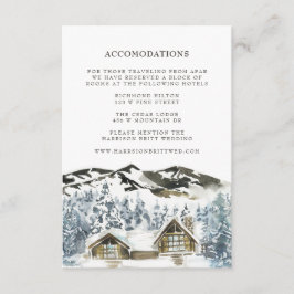 Tarjeta De Recepción Inserto de alojamiento de hotel de montaña rústico