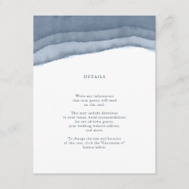 Tarjeta De Recepción Inserto de boda de acuarela con degradado azul piz