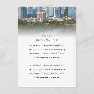 Tarjeta De Recepción Inserto de boda de Austin Texas