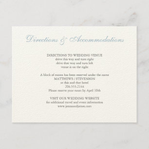 Tarjeta De Recepción Inserto de Boda de Hortensia