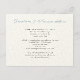 Tarjeta De Recepción Inserto de Boda de Hortensia