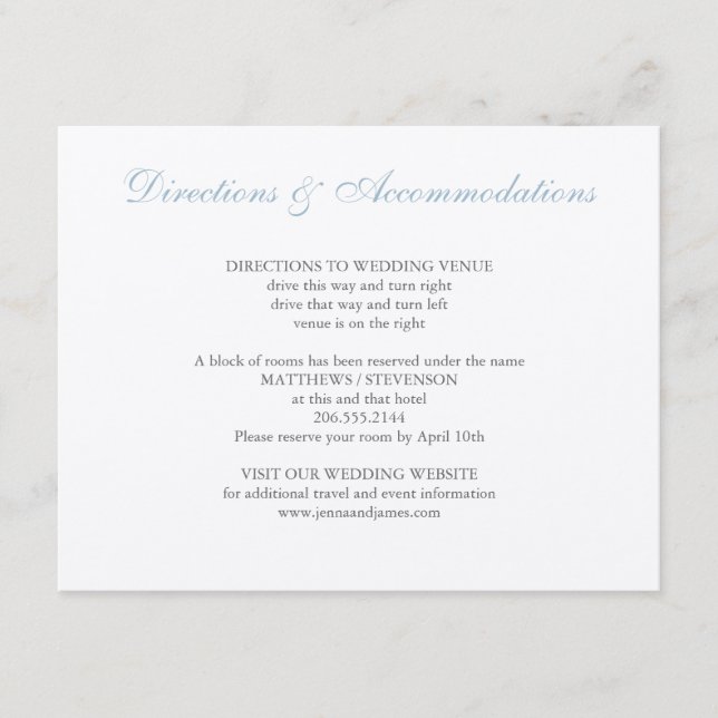 Tarjeta De Recepción Inserto de boda de hortensias (Anverso)