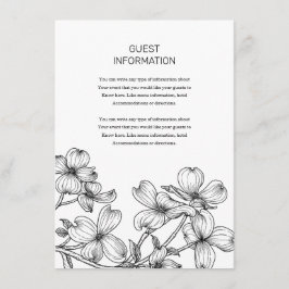 Tarjeta De Recepción Inserto de boda de ramo de anémona