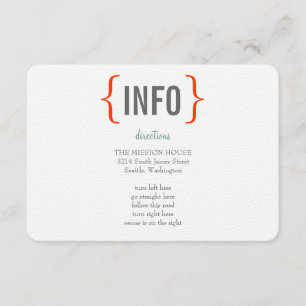 Tarjeta De Recepción Inserto de Boda Diversión Moderna