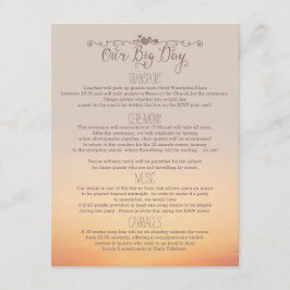 Tarjeta De Recepción Inserto de boda en la playa "nuestro gran día"