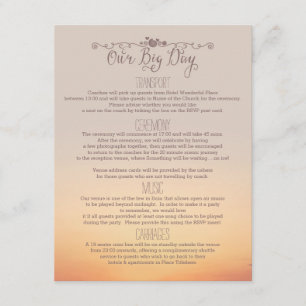 Tarjeta De Recepción Inserto de boda en la playa "nuestro gran día"