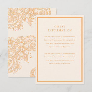 Tarjeta De Recepción Inserto de boda Mehndi