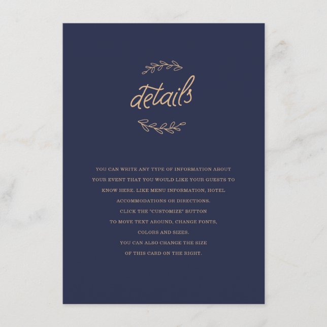 Tarjeta De Recepción Inserto de boda Wildflower (Anverso)