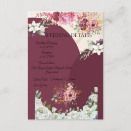 Tarjeta De Recepción Inserto de cerramiento de Borgoña