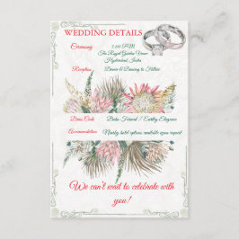 Tarjeta De Recepción Inserto de Cerramiento de Hierba de Pampas de Terr