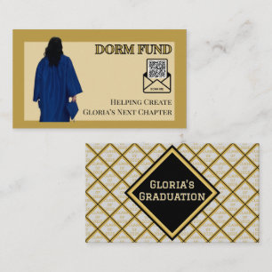 Tarjeta De Recepción Inserto de código QR de graduación de Fondo de Dor