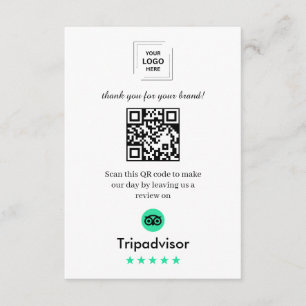 Tarjeta De Recepción Inserto de comentarios de clientes de reseñas QR d