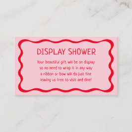 Tarjeta De Recepción Inserto de ducha de exhibición rosa y rojo retro o