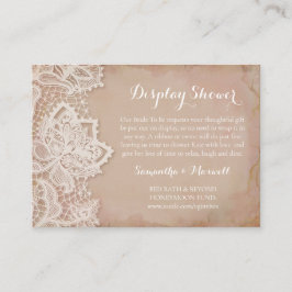 Tarjeta De Recepción Inserto de ducha de novia rosa vintage