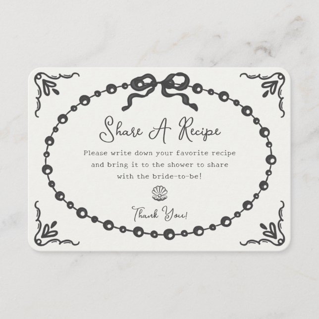 Tarjeta De Recepción Inserto de receta compartida de Coquette Pearl Pro (Anverso)