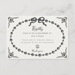 Tarjeta De Recepción Inserto de registro de regalos con lazo Coquette y