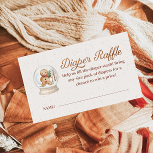 Tarjeta De Recepción Inserto de Rifa de Pañales de Navidad Bebé de Pa