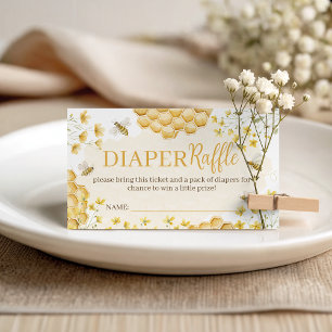 Tarjeta De Recepción Inserto de rifa de pañales Little Honey
