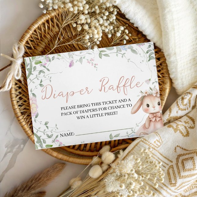 Tarjeta De Recepción Inserto de rifa de pañales para alguna conejita (Subido por el creador)