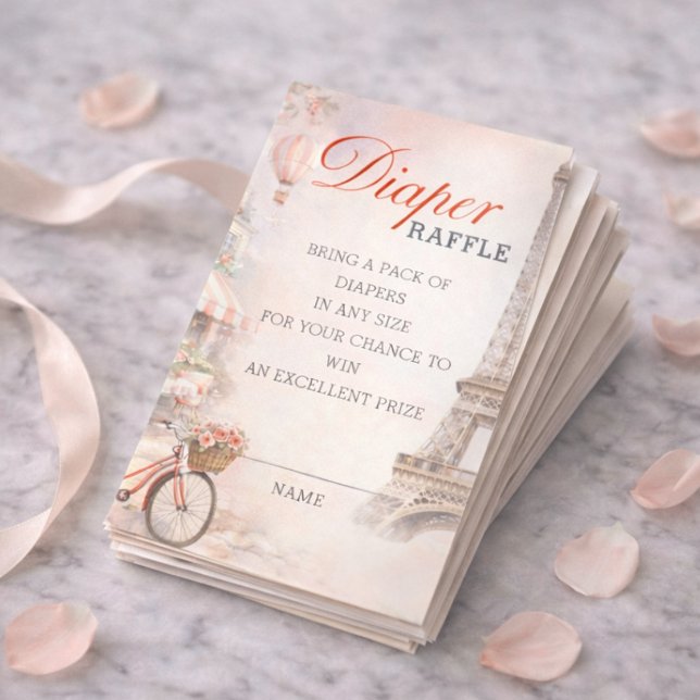 Tarjeta De Recepción Inserto de rifa de pañales para baby shower Bonjou (Subido por el creador)
