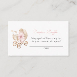 Tarjeta De Recepción Inserto de rifa de pañales para baby shower de flo