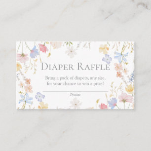 Tarjeta De Recepción Inserto de rifa de pañales para baby shower de flo