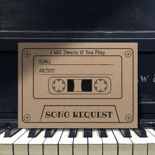 Tarjeta De Recepción Inserto de solicitud de canción de boda de casete