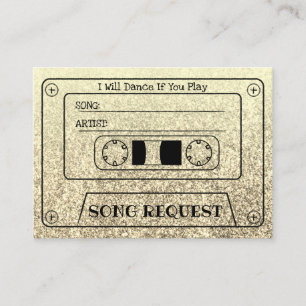 Tarjeta De Recepción Inserto de solicitud de canción de boda de cassett