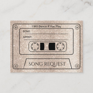 Tarjeta De Recepción Inserto de solicitud de canción de boda en casete