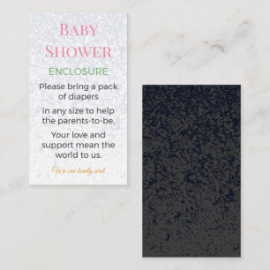 Tarjeta De Recepción Inserto elegante de rifa de pañales para baby show