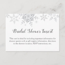 Tarjeta De Recepción Inserto para Baby Shower de Boda de Copos de Nieve