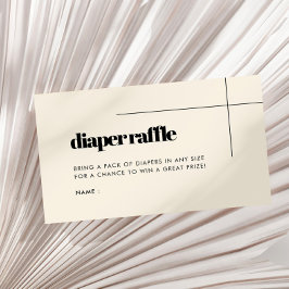 Tarjeta De Recepción Inserto simple y elegante para rifa de pañales en 
