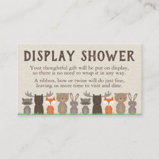 Tarjeta De Recepción Insertos de ducha con temática Woodland