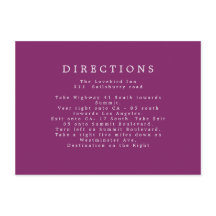 Instrucciones adicionales de Boda púrpura