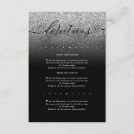 Tarjeta De Recepción Instrucciones de Boda Modernas Simples Plata Brill