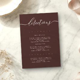 Tarjeta De Recepción Instrucciones de Boda Simples de Café Chocolate