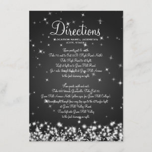 Tarjeta De Recepción Instrucciones de Conducción para Bodas Invierno Br