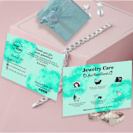 Tarjeta De Recepción Instrucciones de cuidado de joyas acuarela Floral