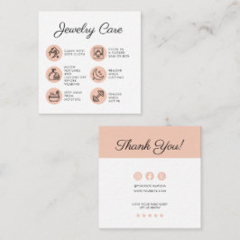 Tarjeta De Recepción Instrucciones de cuidado de joyas de pollo Gracias